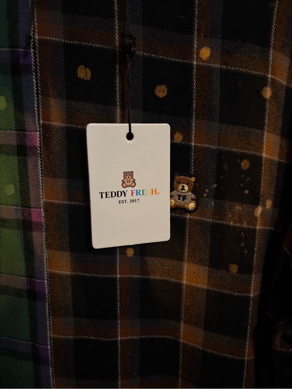 Teddy Fresh Red, Green, Black Plaid Patchwork Mini Dress - Picture 3 of 4